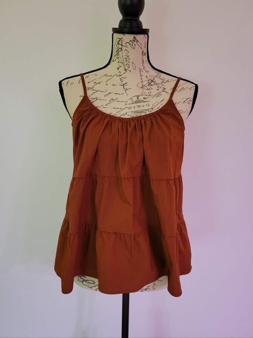 Express Rust Tiered Spaghetti Strap Camisole Size M